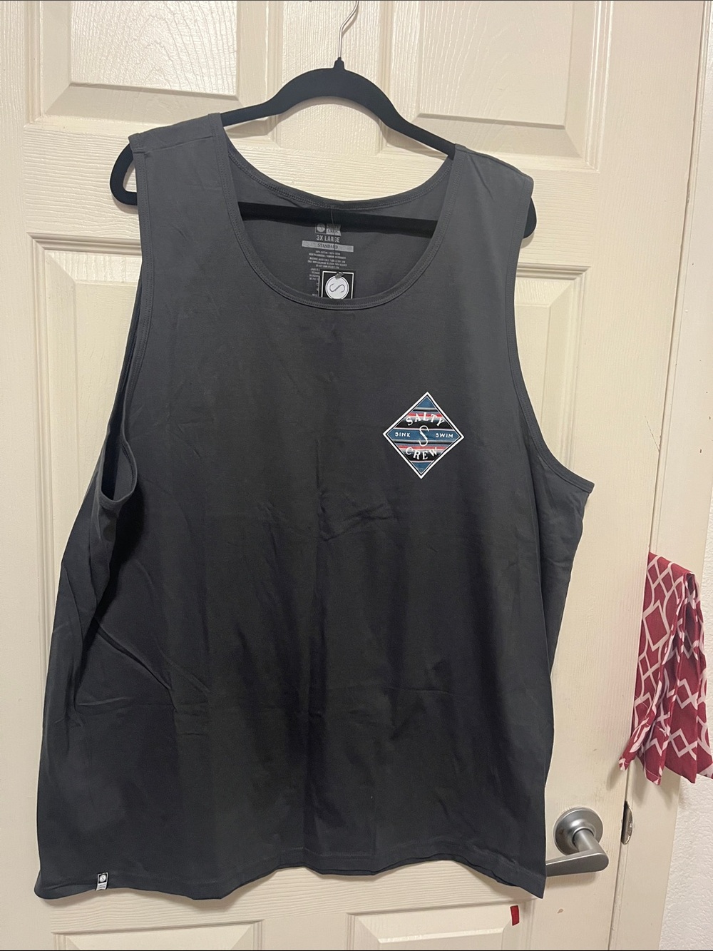 Salty Crew Charcoal Gray Tank Top with Logo Tag